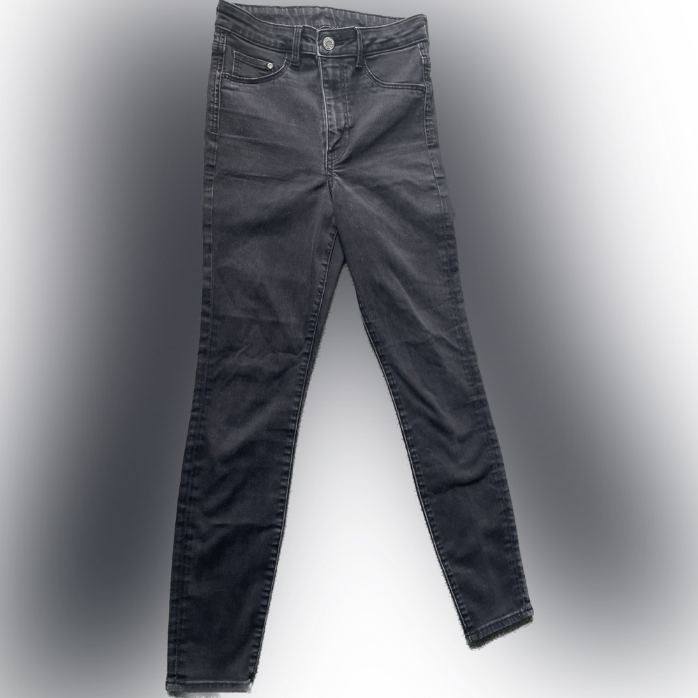 H&M high rise begging 25/30 black denim